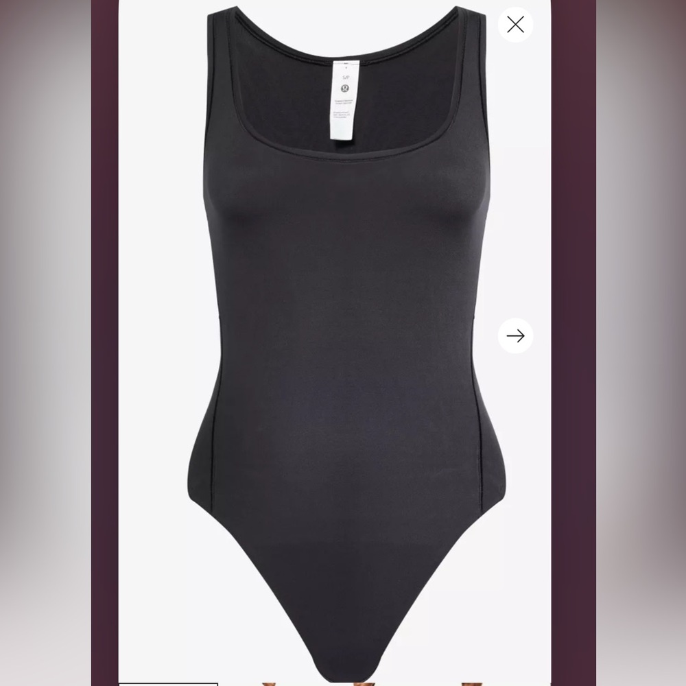 NWT Lululemon Wundermost Ultra-Soft Nulu Square-Neck Bodysuit Black Size Small